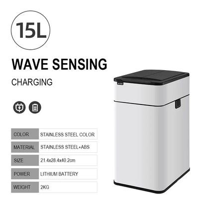 Touchless Stainless Steel Sensor Trash Can