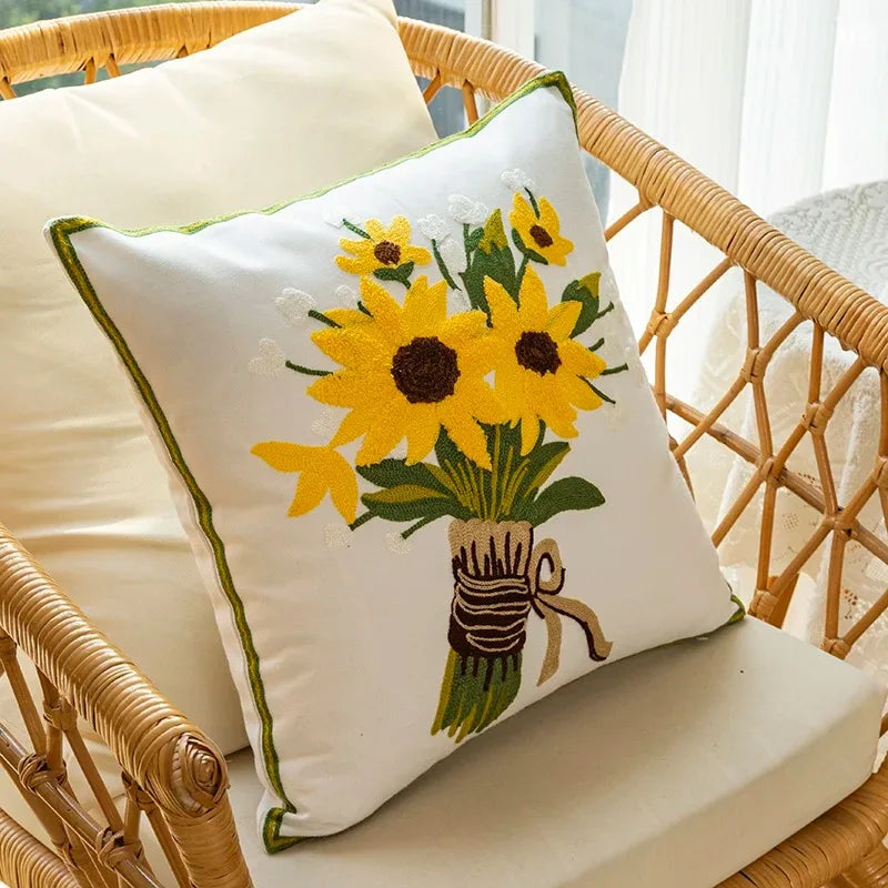 Colorful Floral Cushion Pillow 18x18 Inches