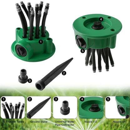 Automatic 360 Degree Lawn Watering Sprinkler System