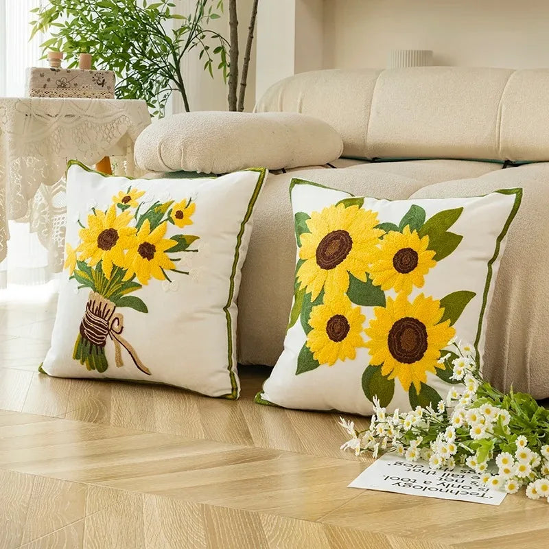 Colorful Floral Cushion Pillow 18x18 Inches