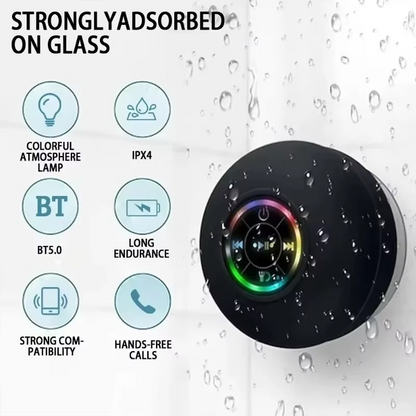 Compact Waterproof Bluetooth Speaker with LED Lights