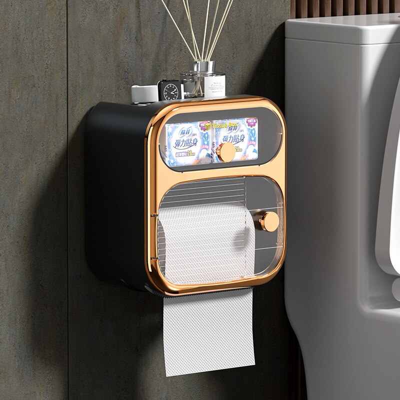 Space-Saving Bathroom Toilet Paper Holder Storage Box - Yeezlab