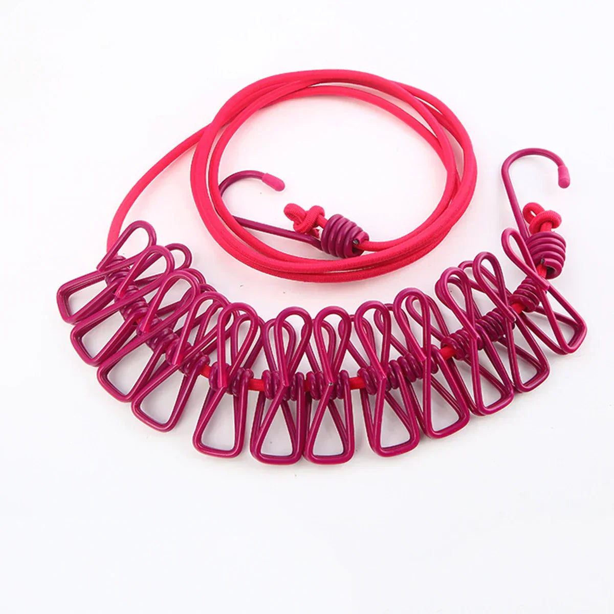 Portable Compact Travel Laundry Line with Clips
