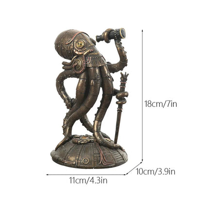 Unique Octopus Gear Desk Figure Decor Statue
