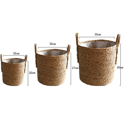 Large Natural Woven Seagrass Planter Basket - Yeezlab