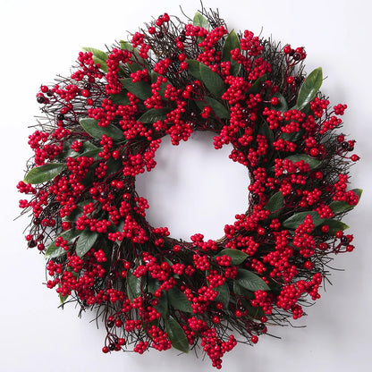 Fresh Holiday Red Berry Wreath - Yeezlab