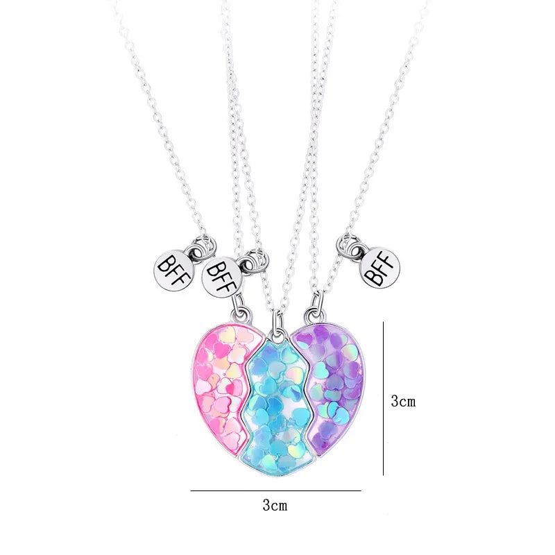 Trendy Pink Heart Breaker Pendant Necklace