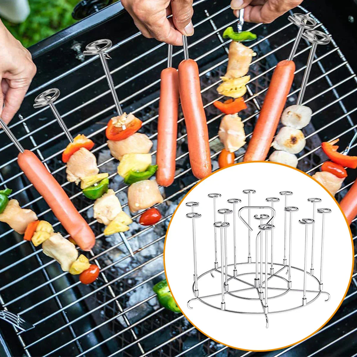 Compact Air Fryer Kebab Grill Stand