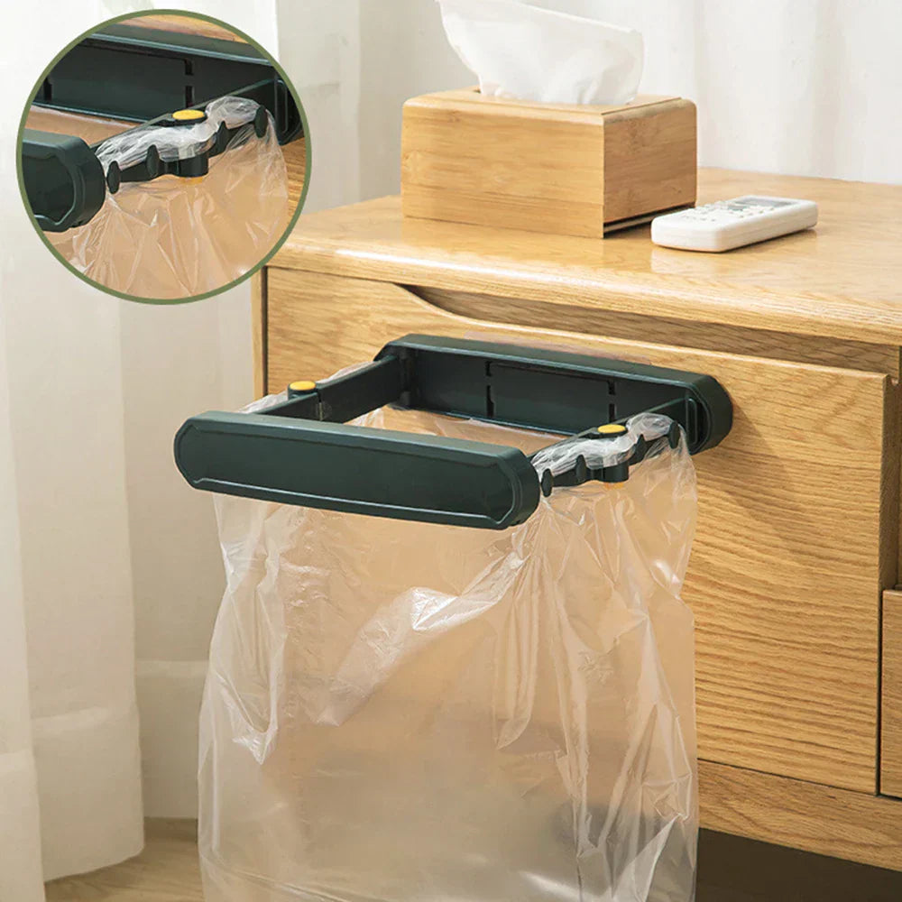 Space-Saving Clip On Kitchen Trash Bag Holder