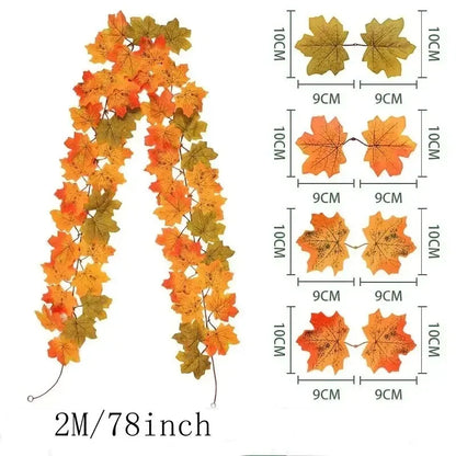 Fall Artificial Maple Leaf Home Decor Garland