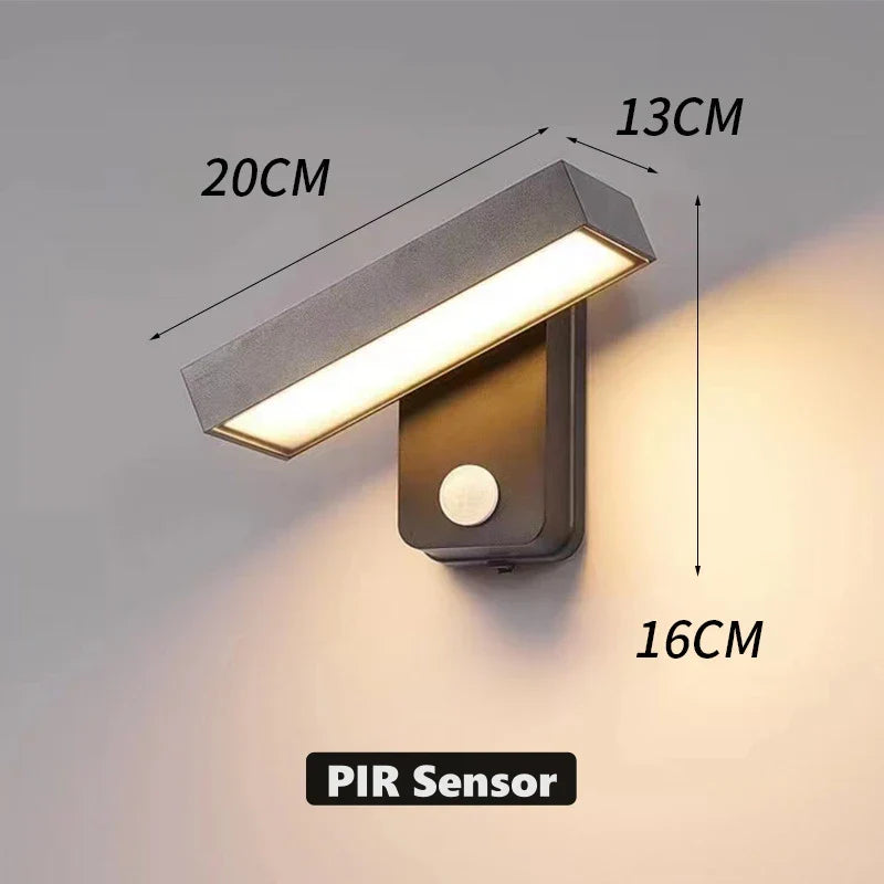 Outdoor Motion Sensor LED Wall Lamp Adjustable