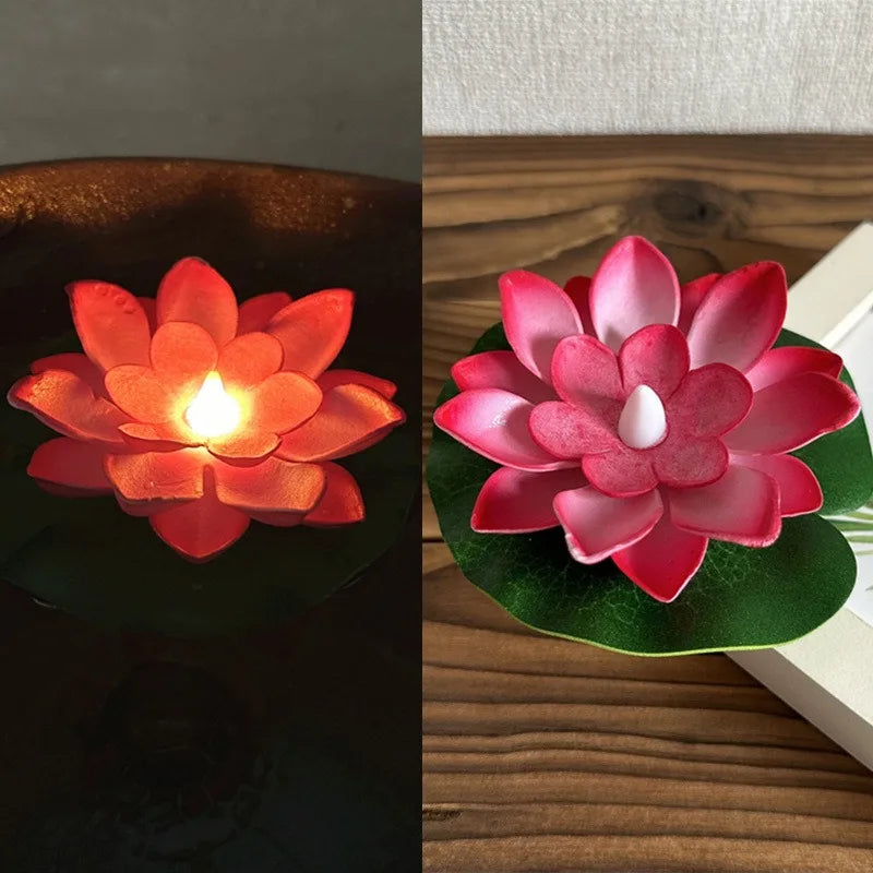 Floating Floral Pond Lamp with LED Sensor Light - Yeezlab