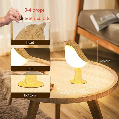 Natural Wood Bird Table Night Light