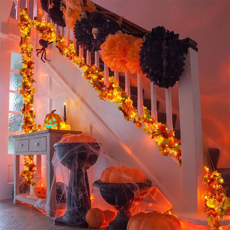 Fall Artificial Maple Leaf Home Decor Garland