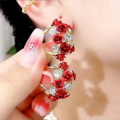 Beautiful Pink Crystal Drop Earrings