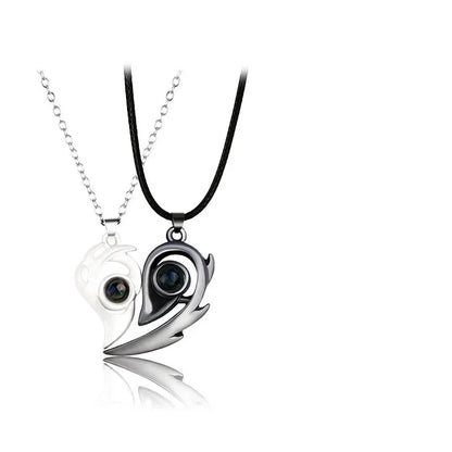 Romantic Heart Magnetic Lovers Necklace Set