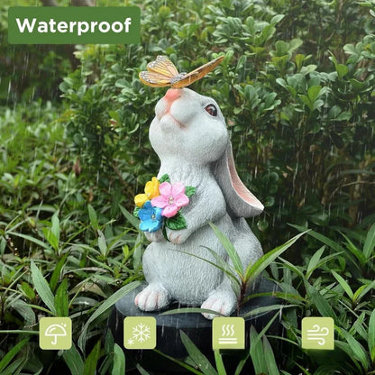 Colorful Bunny Solar Yard Lamp