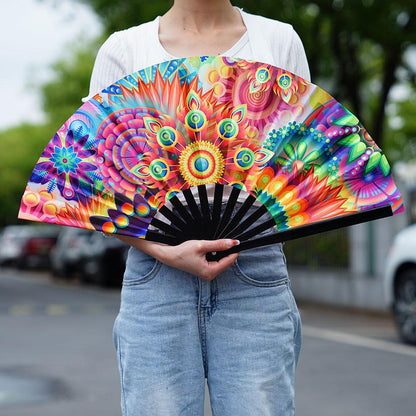 Foldable Asian Style Reflective Hand Fan