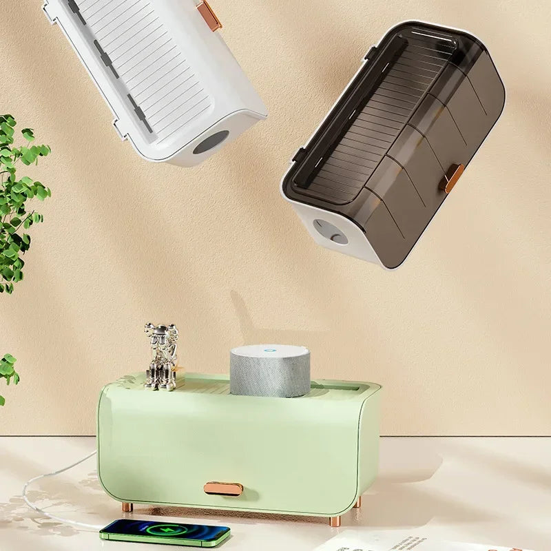 Compact Cable Organizer Box with Lid
