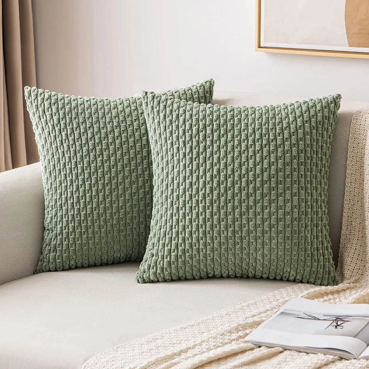 Plush Striped Velvet Accent Pillow in Chic Bohemian Style