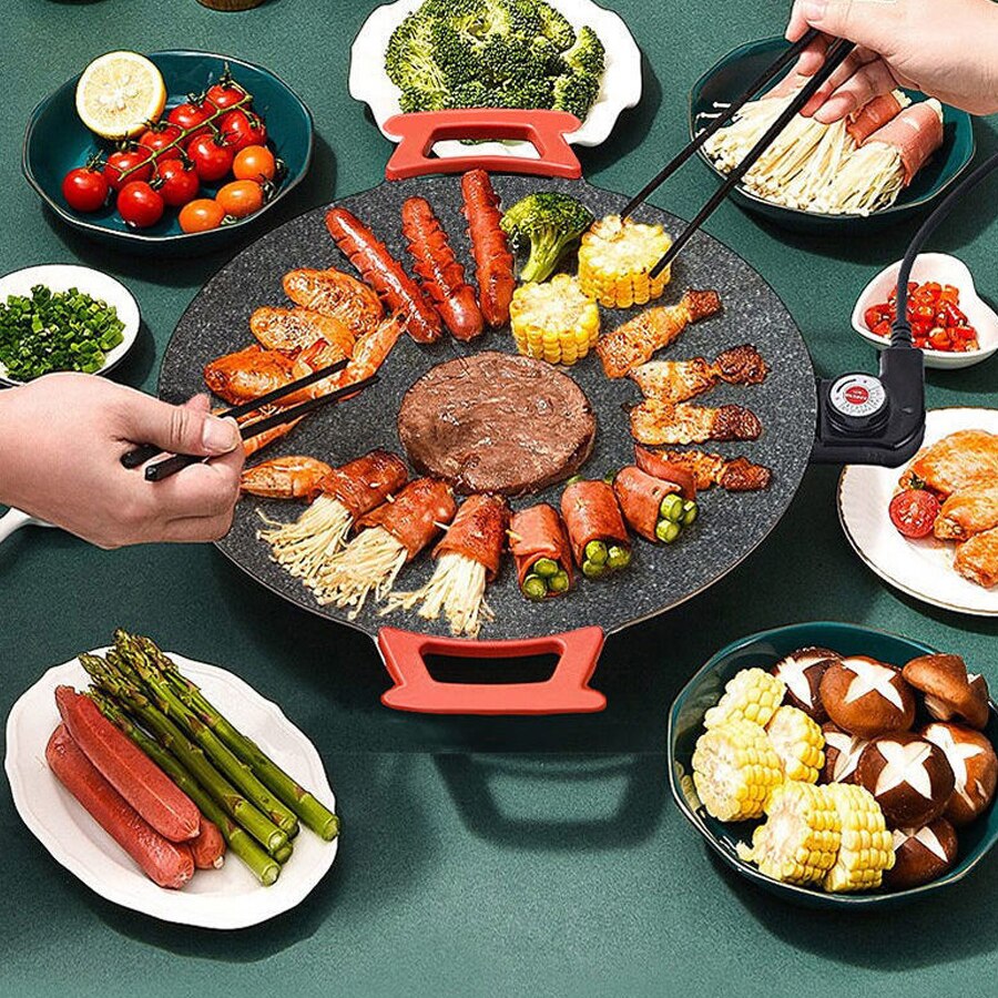 Portable Indoor Electric BBQ Grill Plate