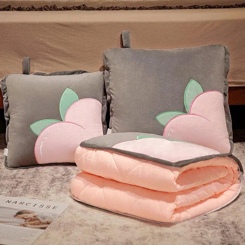 Fun Cartoon Toast Travel Blanket Pillow