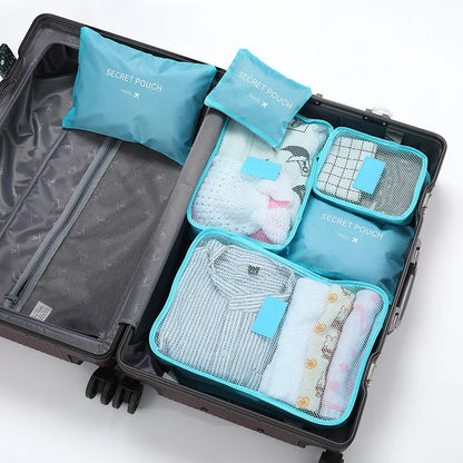 Travel Packing Cube Set 6pc Waterproof Luggage Organizer
