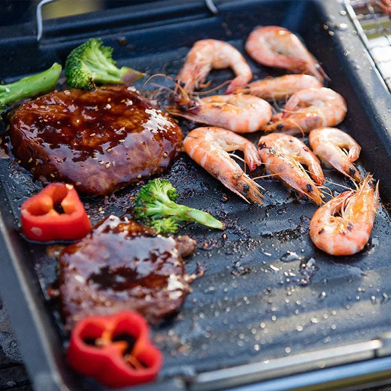 Large Reversible Cast Iron Grill Pan for BBQ & Stove