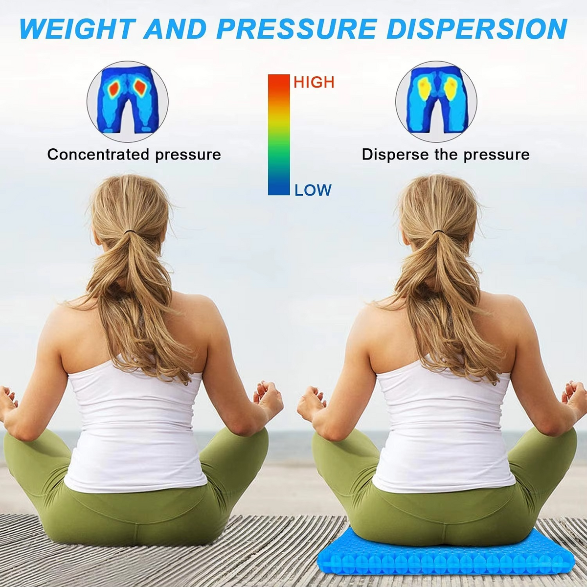 Premium Gel Cushion for Back Support and Relief