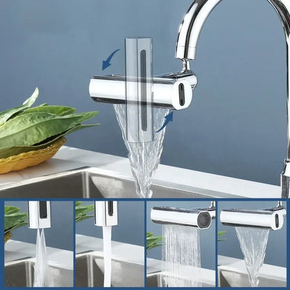 Modern Chrome Kitchen Faucet with 4 Spray Settings
