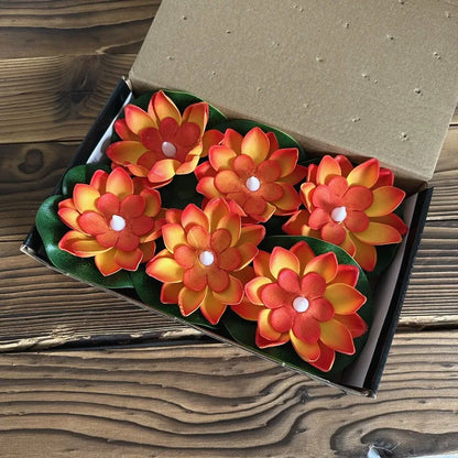 Floating Floral Pond Lamp with LED Sensor Light