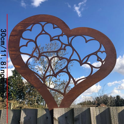 Vintage Metal Heart Garden Marker