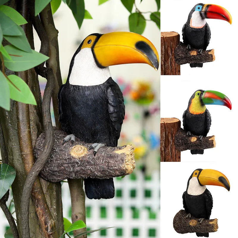 Colorful Tropical Bird Figurine Decoration