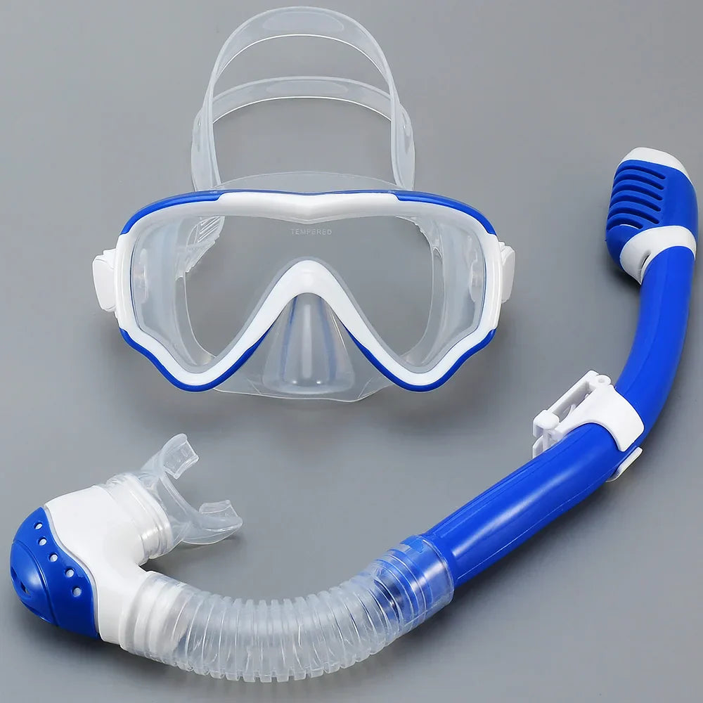 Kids Snorkeling Mask Set with Tempered Glass Lens