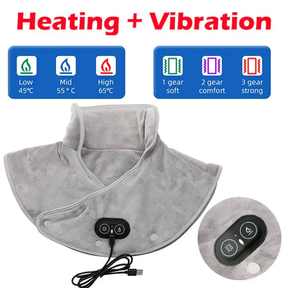 Cozy Heated Massage Pillow with USB Vibration Therapy