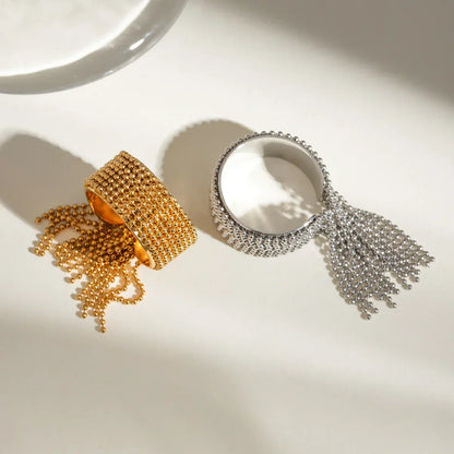 Luxurious Gold Drop Adjustable Cocktail Ring