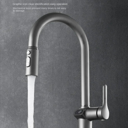 Smart Kitchen Faucet with Touch Screen and Rotating Spout