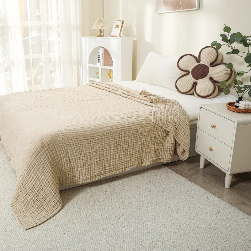 Soft Cotton Throw Blanket for Bed and Sofa