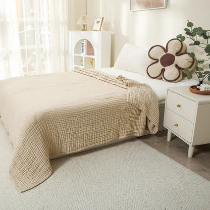 Soft Cotton Throw Blanket for Bed and Sofa