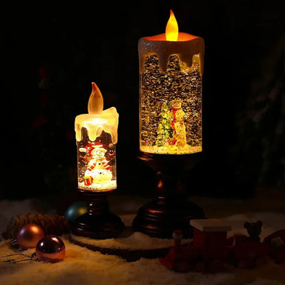 Frosted Glass Holiday Candle Lamp
