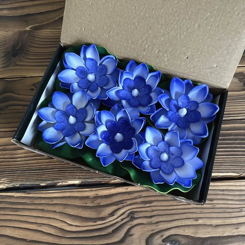 Floating Floral Pond Lamp with LED Sensor Light