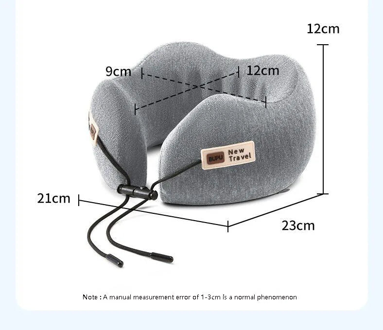 Contour Memory Foam Neck Travel Pillow with Storage