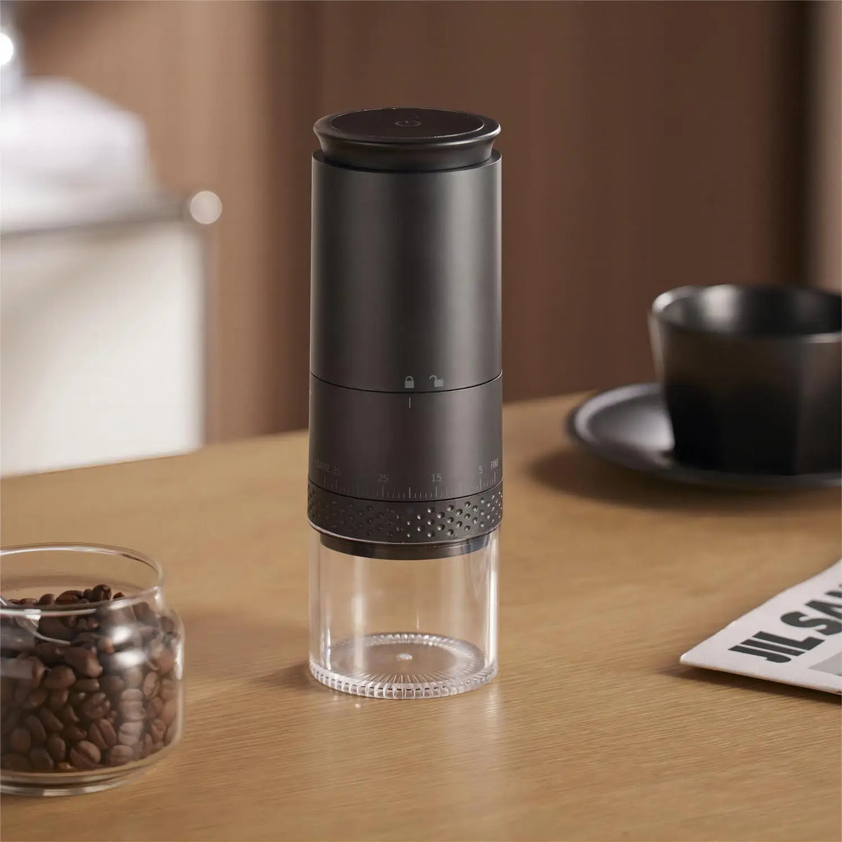 Compact Electric Coffee Mill - Rechargeable Burr Grinder - Yeezlab