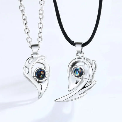 Romantic Heart Magnetic Lovers Necklace Set