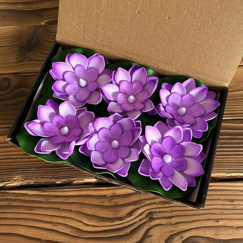Floating Floral Pond Lamp with LED Sensor Light