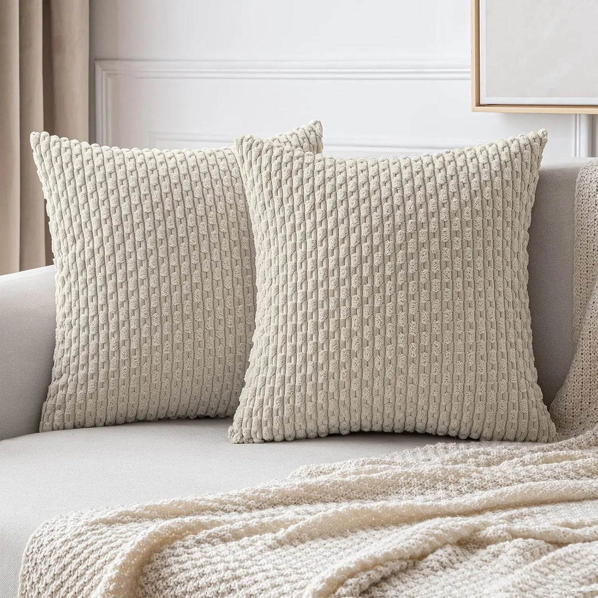 Plush Striped Velvet Accent Pillow in Chic Bohemian Style