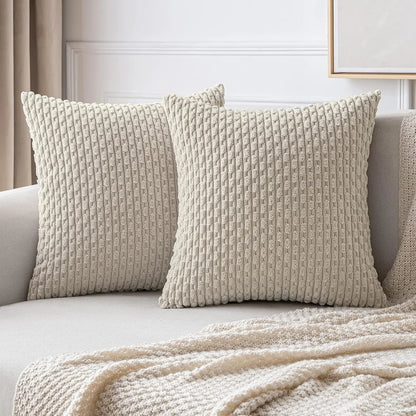 Plush Striped Velvet Accent Pillow in Chic Bohemian Style