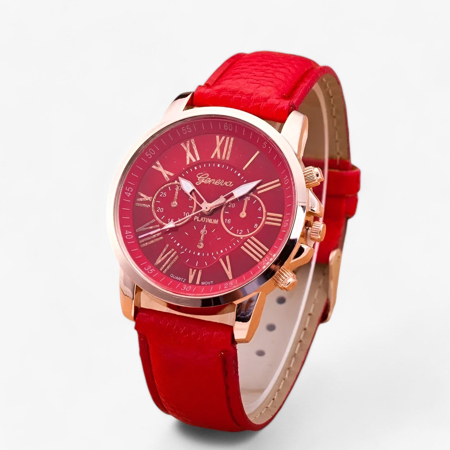 Waterproof Leather Strap Women's Watch 42mm
