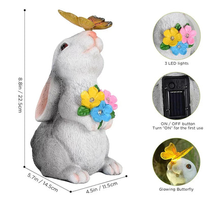 Colorful Bunny Solar Yard Lamp