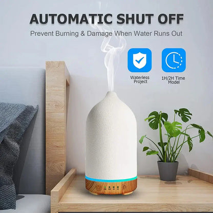 Ceramic Essential Oil Diffuser with 7 Color LEDs - Yeezlab